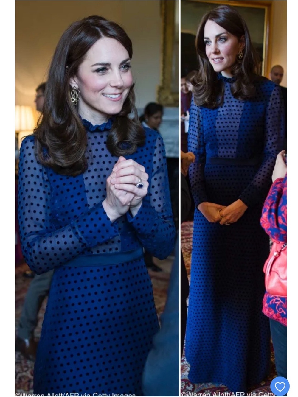 SALONI polka dot JENNIFER B-DOTTED VELVET NAVY DEVORE DRESS sz XS Kate Middleton